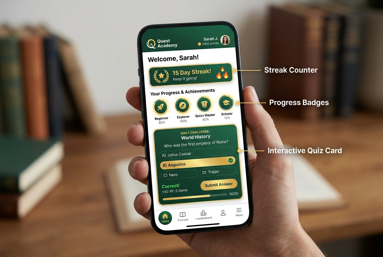 Gamified Mobile Learning App UX