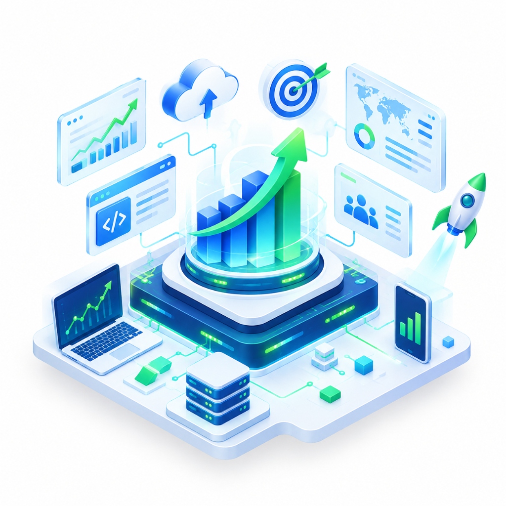 Digital Growth 3D Graphic