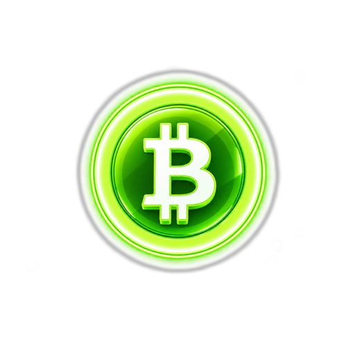 Clean Green Glowing Bitcoin Coin